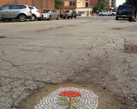 Flowering Potholes: Lovely Tile Plants Fill Ugly Street Voids by Chic Decorations